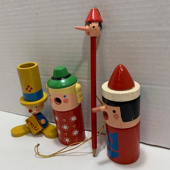 Vintage Wooden Toy Pencil Sharpeners, Pencil and crayon holder - Picture 11 of 16